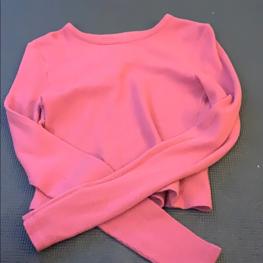 Pink long sleeved crop top